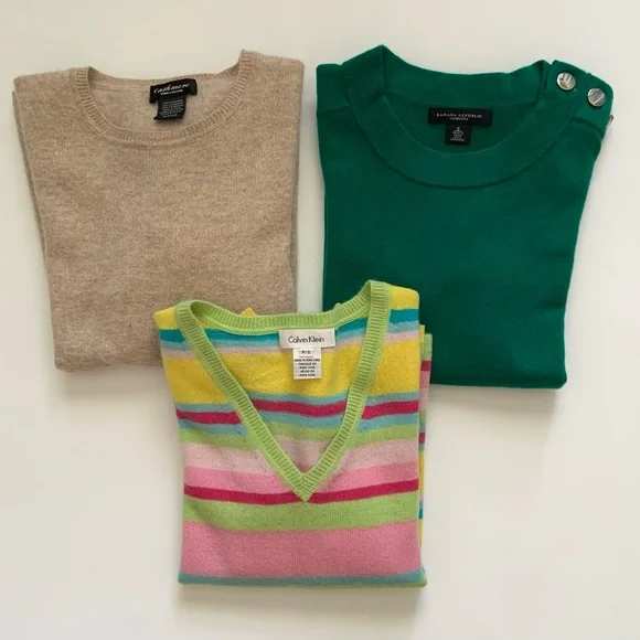 Lord & Taylor, Banana Republic, Calvin Klein Cashmere Sweater Bundle Perfect - Picture 1 of 14